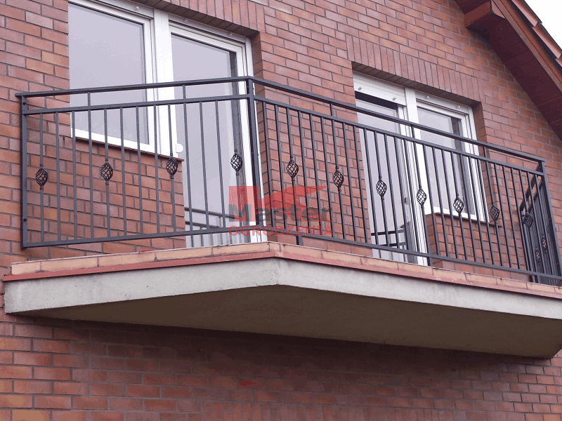 balustrada metalowa kuta prosta koszyczki szyszki wrocław