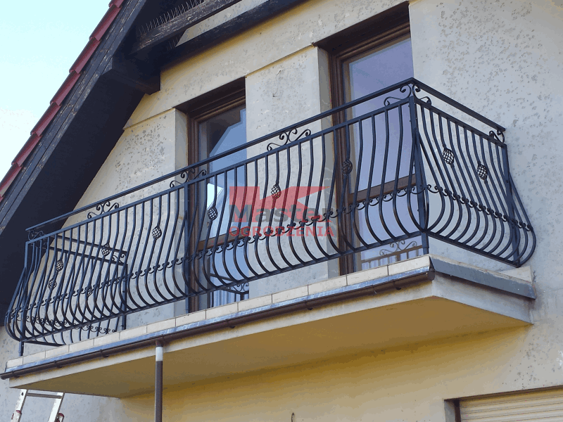 balustrada balkonowa wypukła z brzuszkiem kuta metalowa stylowa wrocław