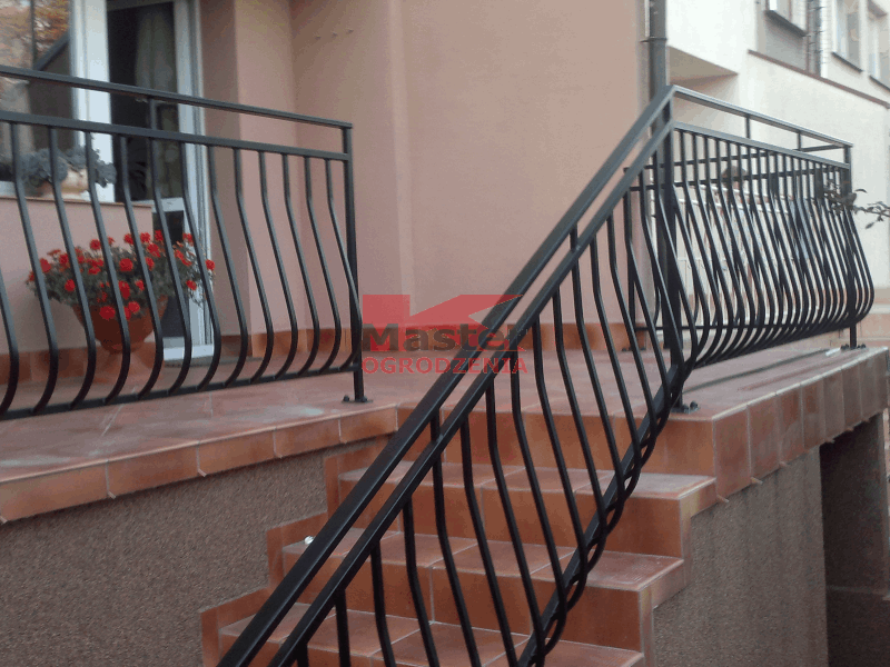 balustrady schodowe tarasowe wrocław metalowe wypukłe z brzuszkiem